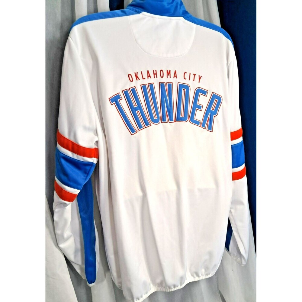 Oklahoma City Thunder NBA Track Jacket White Size 2XL Full Zip
